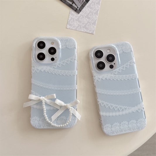 Coquette Blue Lace Whispers Phone Case
