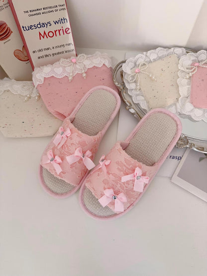 Coquette Fairy Bow Lace Slippers