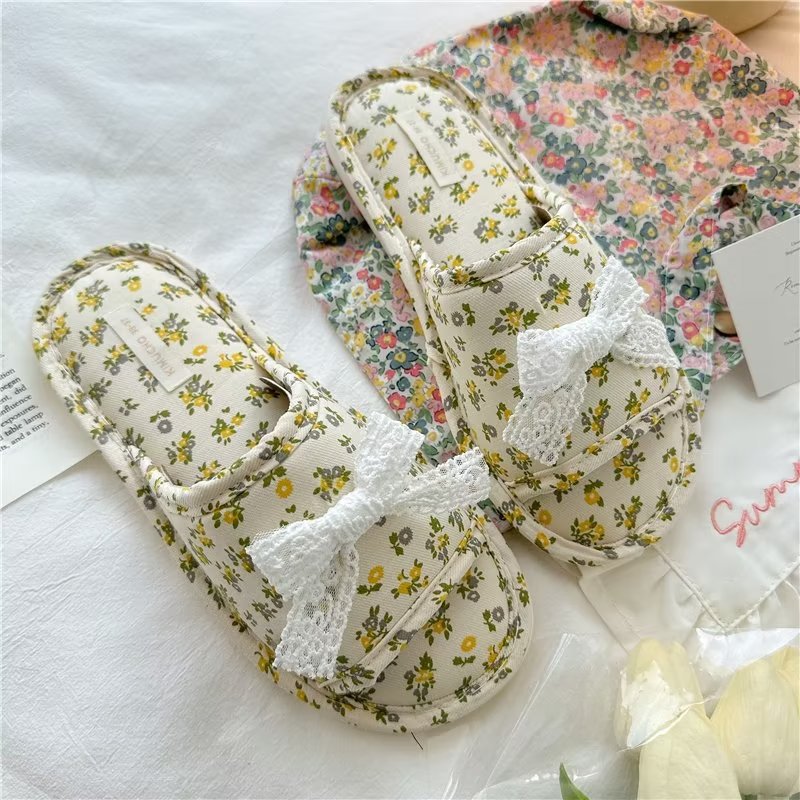 Coquette Lace Blossom Meadow Slippers