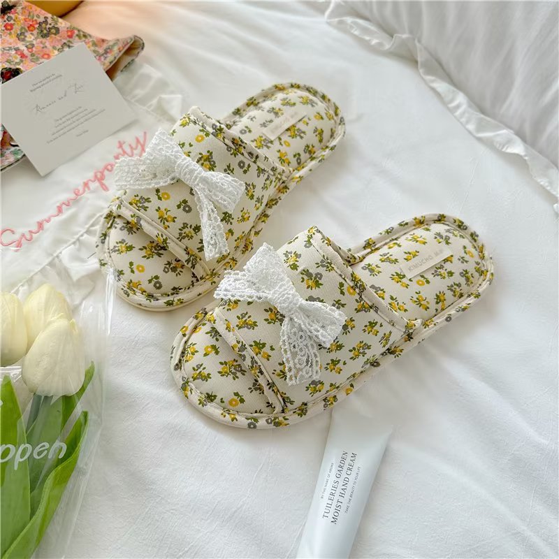 Coquette Lace Blossom Meadow Slippers
