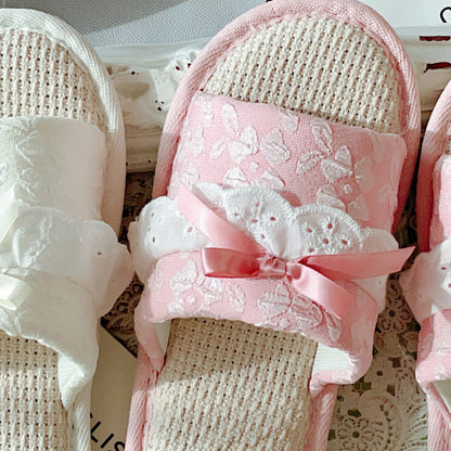 Coquette Sweet Lace Kiss Slippers