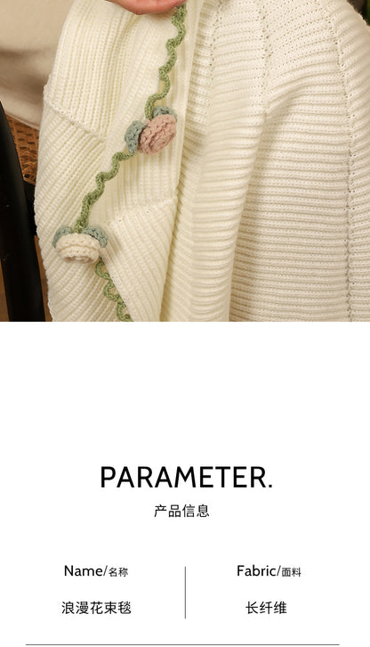 Coquette Enchanted Floral Knit Blanket
