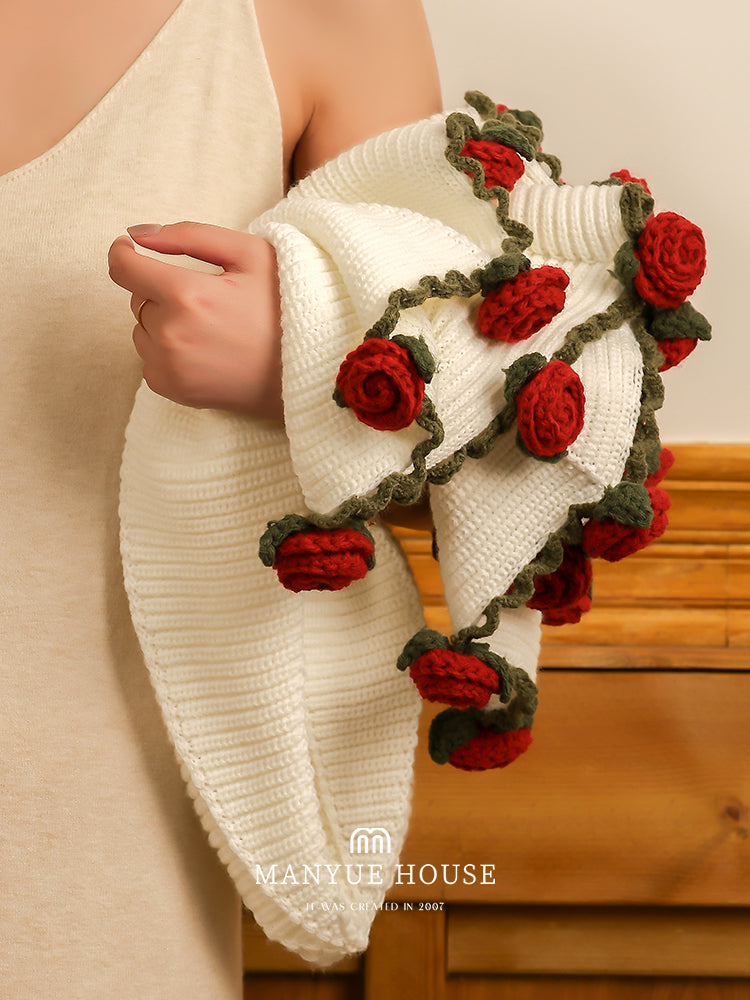 Coquette Enchanted Floral Knit Blanket