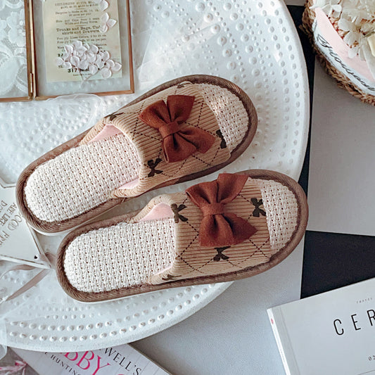 Coquette Vintage Plaids and Bow Whispers Slippers