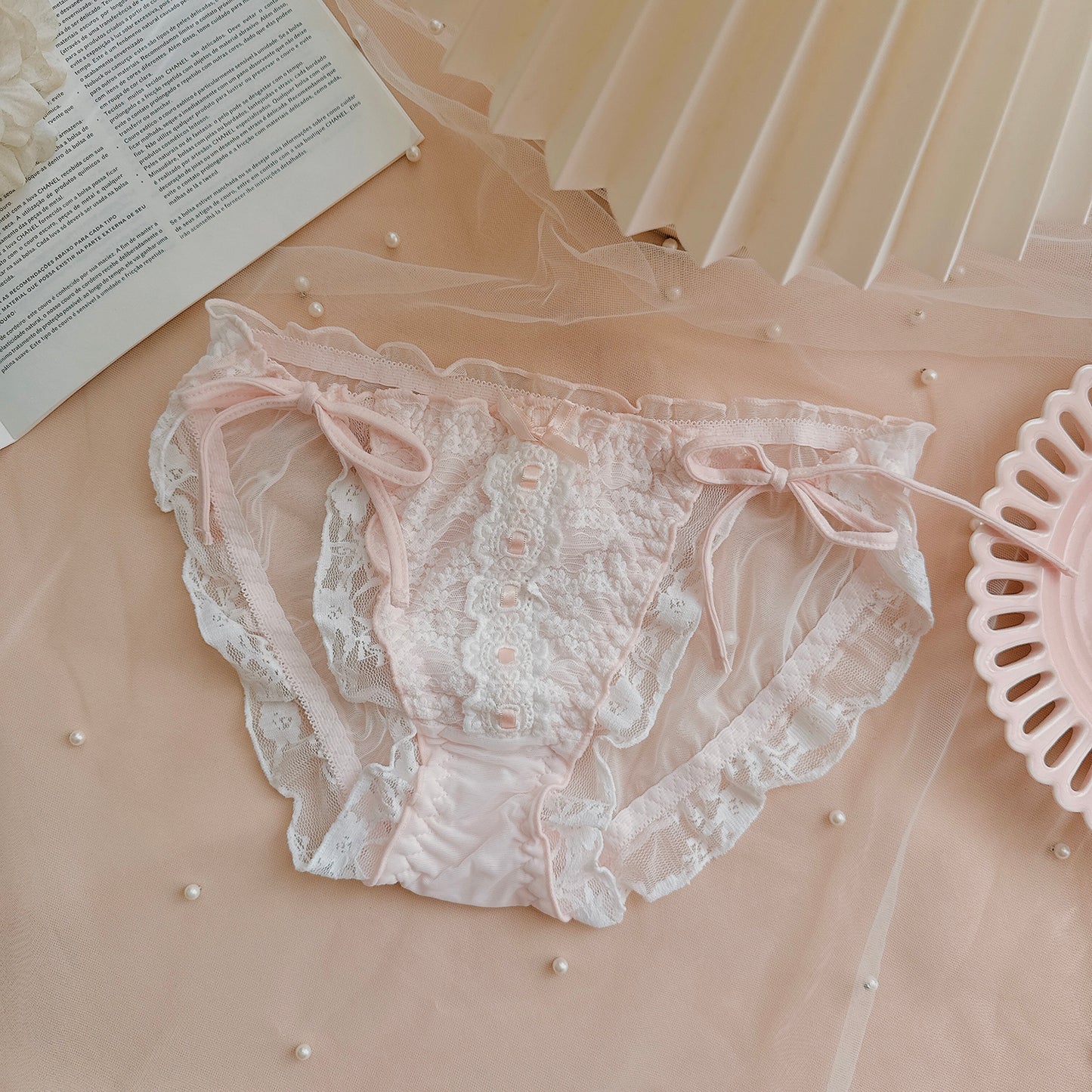 Coquette Soft Whispers and Bunny Kisses Panties Set