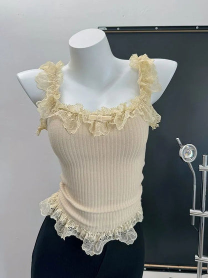 Coquette Sweet Lace Ruffle Top