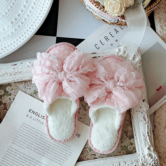 Coquette Under Cotton Ribbons the World Softens Slippers