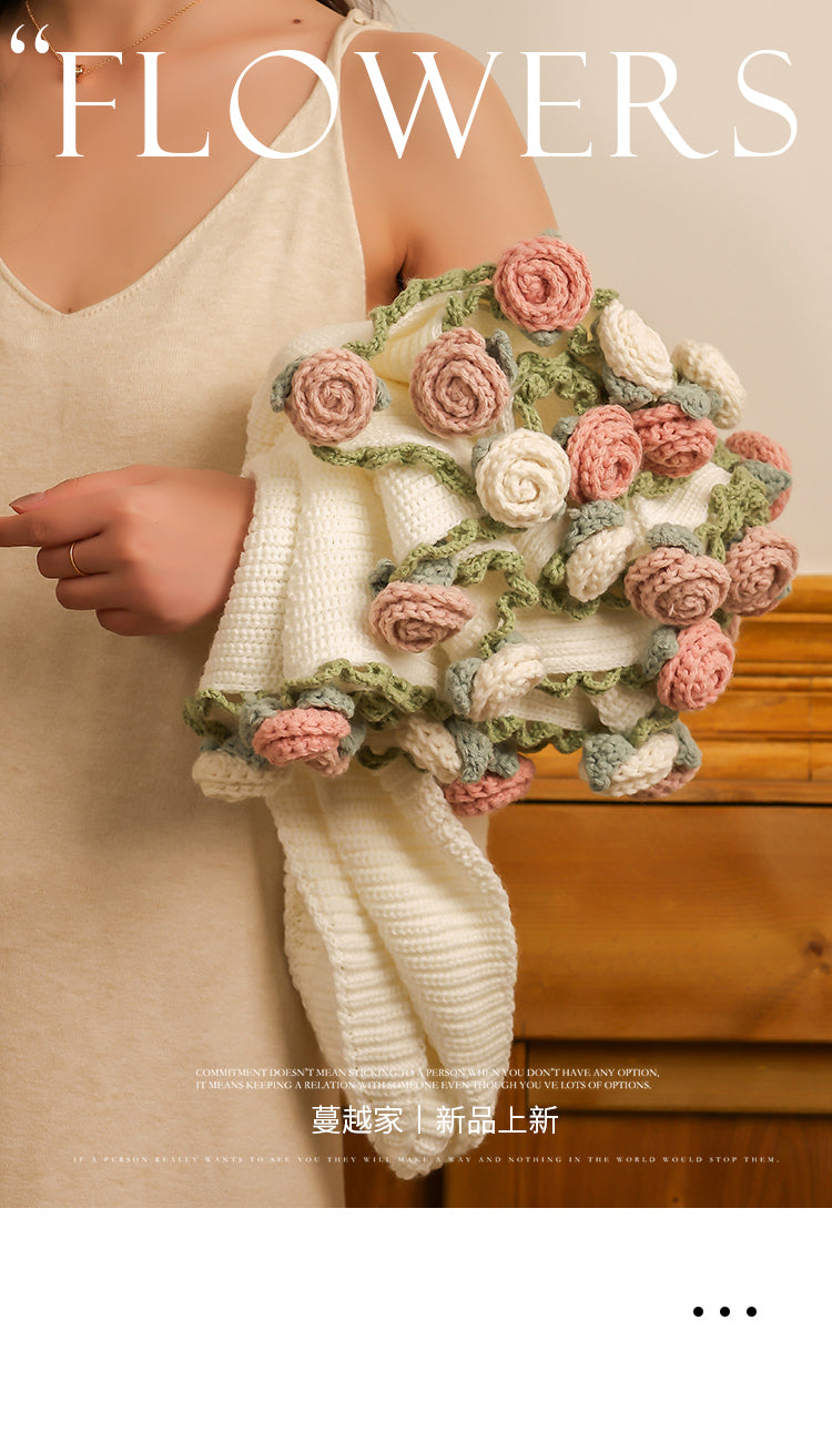 Coquette Enchanted Floral Knit Blanket