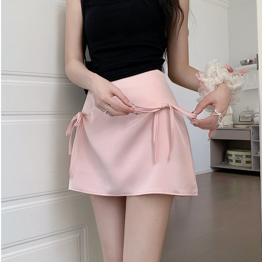 Coquette Chic Pink Tie Side Mini Skirt